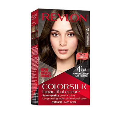 Revlon Colorsilk Beautiful Color – 41 Medium Brown, Ammonia-Free Permanent Hair Color - ANNS BEAUTY SUPPLY